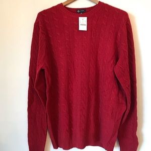 J. Crew Spencer Red Cable Knit Crew Neck S…